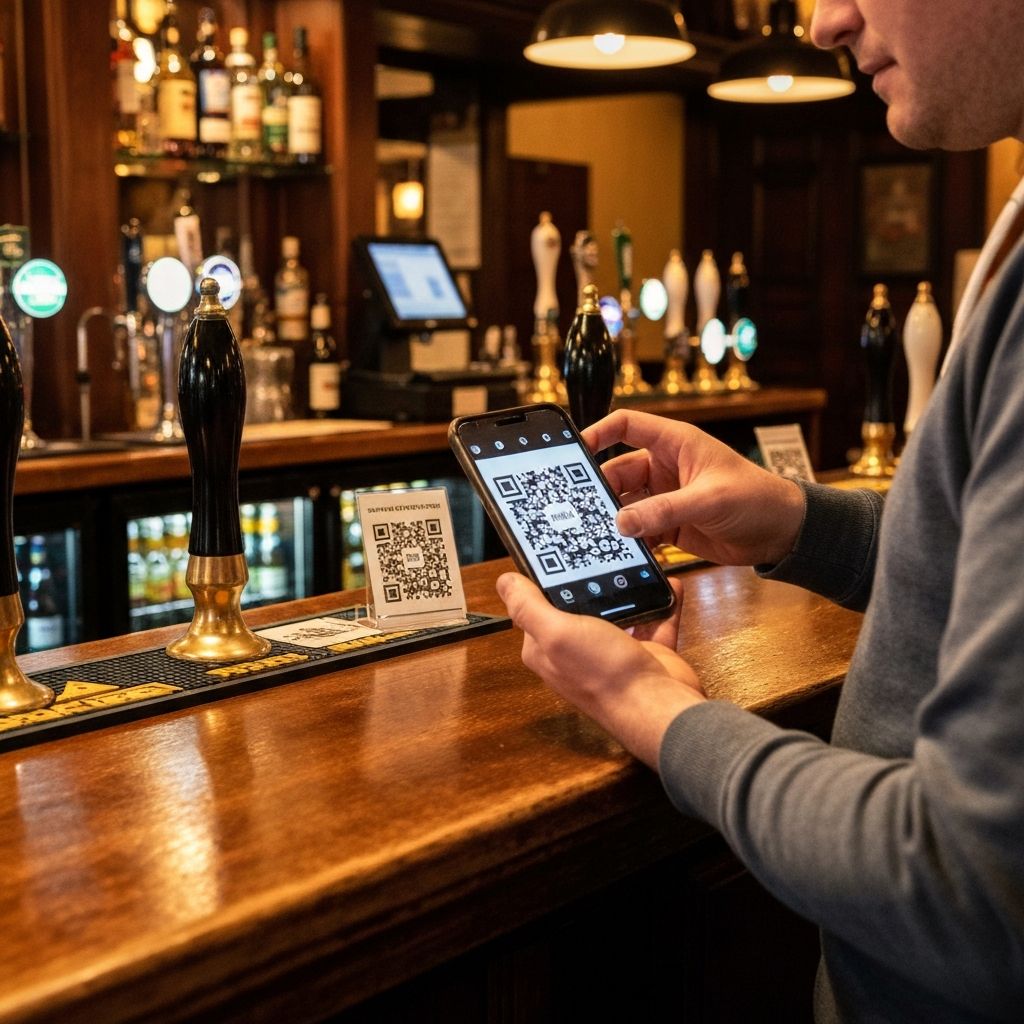 Customer using PintUp at a pub